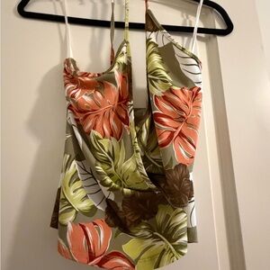 a'gaci Tropical Leaf Print Camisole